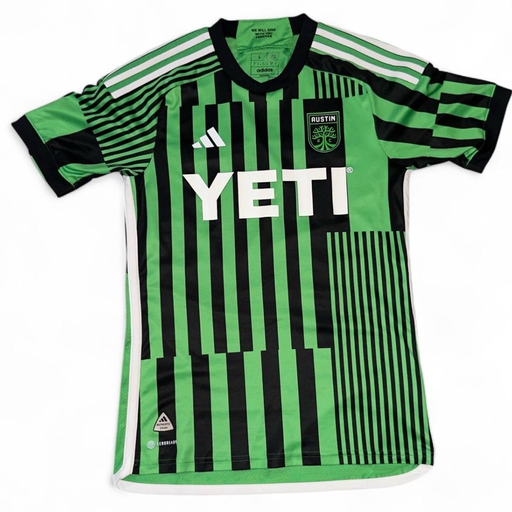 adidas Green and Black Striped Jersey